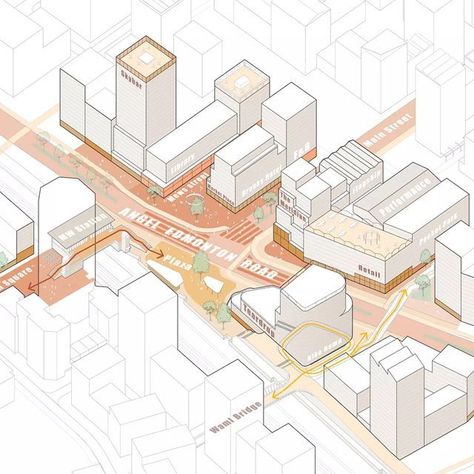 London Real Estate, Spa Luxe, Axonometric Drawing, Urban Design Diagram, Urban Design Graphics, Concept Diagram, Architecture Graphics, Urban Fabric, Adaptive Reuse