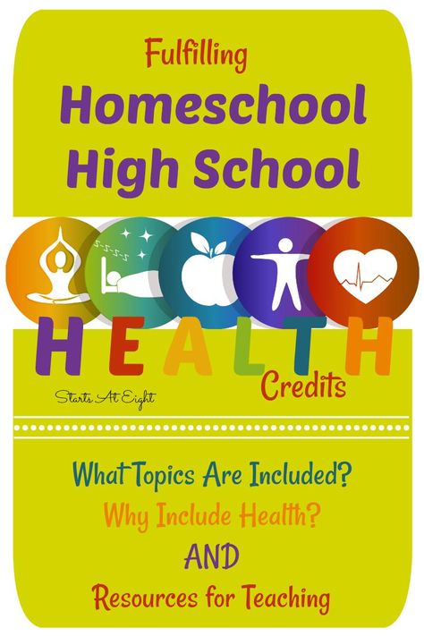 Fulfilling Homeschool High School Health Credits from Starts At Eight is a how to guide including why to teach high school health, what topics are covered, and an extensive list of both secular and faith based homeschool high school health options. 📌 Please re-pin 😍💞 education High School, #education #High #School Homeschool Apps, High School Electives, Homeschool High School Curriculum, High School Health, High School Curriculum, Health Class, School Health, High School Years, Homeschool High School