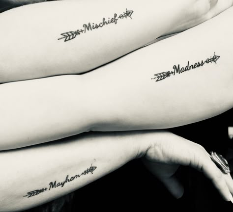 Sibling Quote Tattoos For 3, Tiny Matching Sister Tattoos, Triple Sister Tattoo, Friends Tattoo For 3, Matching Tattoo Ideas For Three People, 3 Best Friends Tattoo, Sister Tats For 3, Unique Sister Tattoos For Three, Tattoo For 3 Daughters