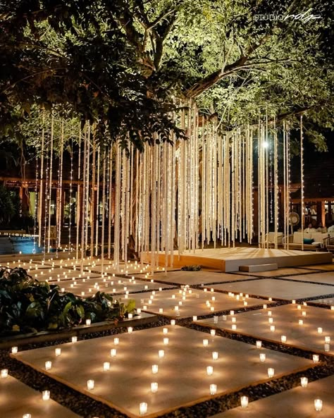 All The Details From Kiara Advani’s Sister Ishita’s Wedding - ShaadiWish Mehendi And Sangeet Decor, Indian Engagement Party Ideas, Sangeet Decoration Night Outdoor Stage, Indian Stage Decor, Outdoor Mehendi Decor Ideas, Sangeet Decoration Night Outdoor, Sufi Night Decor, Outdoor Mehndi, Outdoor Hindu Wedding