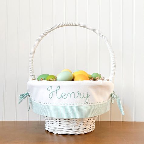 Blue Easter Basket, Wicker Easter Basket, Colored Liner, Personalized Treat Bags, Easter Basket Liner, Boys Easter Basket, Easter Basket Items, Personalization Mall, Kids Baskets