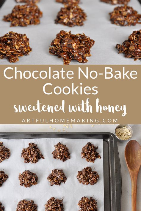 Honey Sweetened Gluten Free Desserts, Healthy Snack Cookies, Honey Dessert Recipes Healthy, Healthy Honey Cookies, Snacks Made With Honey, Healthier No Bake Cookies, Natural Baking Recipes, Cookie Recipes Using Honey, Naturally Sweetened Cookies