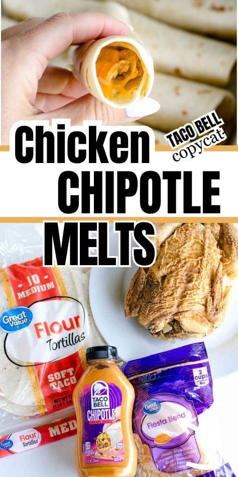 Chicken Melt Recipe, Chicken Chipotle, Taco Bell Copycat, Easy Dinner Desserts, Easy Lunch Idea, Easy Mexican Casserole, Chicken Melts, Chicken Taco Seasoning, Toast Pizza