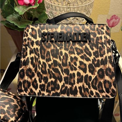 Steve Madden Leopard Bevelyn Bag with Rhinestone Steve Madden on Bag Front, NWT Steve Madden Handbags, Steve Madden, Jewelry Designer, Vintage Fashion Trends, Plus Outfits, Fashion Dresses, Designer Handbags, Designer Fashion, Vintage Fashion