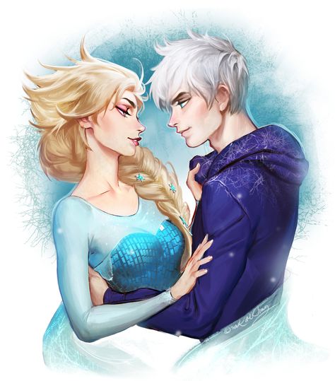 Elsa and Jack Elsa X Jack Frost, Jelsa Fanart, Jack X Elsa, Elsa Jack Frost, Elsa And Jack Frost, Elsa And Jack, Frozen Love, Elsa Jack, Jack Frost And Elsa