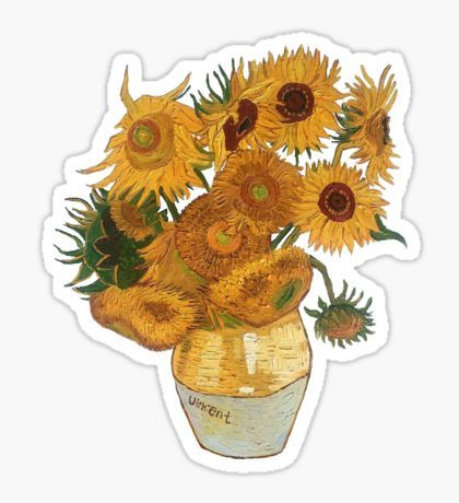 Van Gogh Sunflowers, Tumblr Stickers, Scrapbook Stickers Printable, Scrapbooking Stickers, Bullet Journal Stickers, Yellow Aesthetic, Cool Stickers, Aesthetic Stickers, Journal Stickers