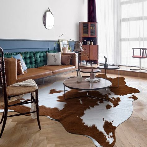 Cow print rug