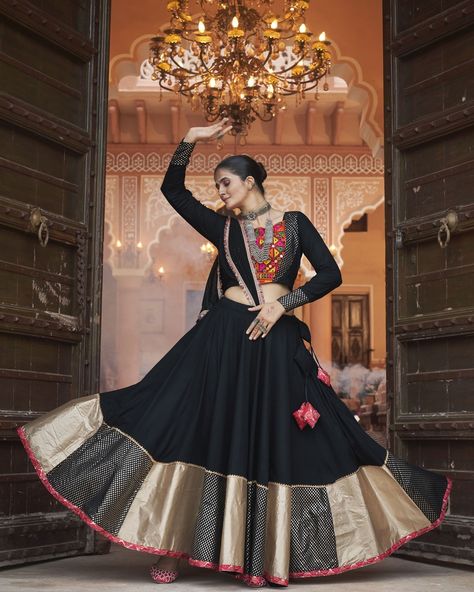 CATALOG: 14527 Attrective These Navratri Special Lehenga Choli in Fine Colored.These Lehenga Are Viscose Rayon And Blouse Are Viscose Rayon And Dupatta Are Fabricated On Viscose Rayon.Its Beautified With Designer Mirror,Thread Embroidery Work. Just click on the link for any assistance: https://wa.me/919409462680 #ShortKurti #CasualWear #Fancy #Ethnic #Designer #Kurti #ShortKurti #Smart #Dress #Saree #SalwarKameez #EthnicDress #LoveForEthnic #FestiveWear #Shopping #Family #Gift #Girlish #Wedd... Black Chaniya Choli, Cotton Mirror, Women Lehenga, Lehenga For Girls, Navratri Lehenga, Garba Dress, Navratri Garba, Indo Western Gown, Sequence Blouse