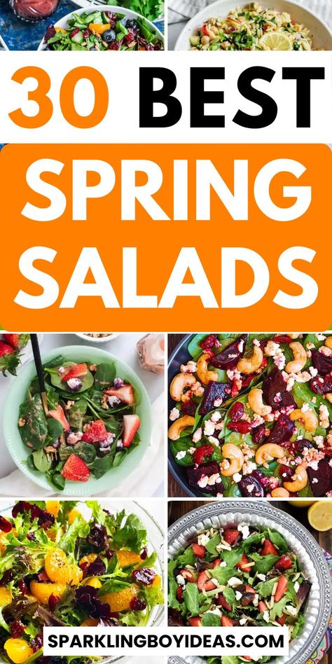 Spring into a healthier you with these fresh spring salads. Our collection of Spring salad recipes features a mix of classic and creative options that are perfect for any occasion. From light and leafy greens to hearty pasta salads and quinoa salads, you'll find a range of textures and flavors to satisfy your cravings. Try our favorites, such as the spring salads with strawberries, arugula, feta cheese, asparagus, and quinoa. You can use these spring recipes as easter side dishes too. Salads With Strawberries, Spring Mix Salad Recipes, Cheese Asparagus, Quinoa Salads, Traditional Easter Recipes, Spring Salads, Spring Mix Salad, Spring Salad Recipes, Easter Side Dishes