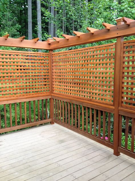 Custom Trellis Railing - Deck - Seattle - by Ancora Construction & Remodeling, LLC | Houzz Backyard Bushes, Deck Trellis, Lattice Deck, Privacy Trellis, Outdoor Deck Decorating, Privacy Screen Deck, Gazebo On Deck, Deck Privacy, Deck Designs Backyard