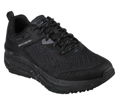 Explore the great outdoors in well-cushioned comfort with Skechers Relaxed Fit D'Lux Trail. This lace-up features a water-repellent mesh and synthetic upper with a Skechers Air-Cooled Memory Foam insole, supportive midsole and a highly durable Goodyear Performance Outsole. | Skechers Men's Relaxed Fit: D'Lux Trail Sneaker Goodyear Tires, Skechers Relaxed Fit, Trail Hiking, Mens Skechers, Wide Shoes, Great Outdoors, Shopping Hacks, Hiking Shoes, Boot Shop