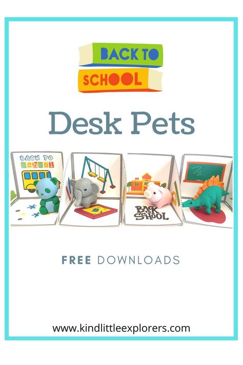 Celebrate the first day of school with school-themed desk pet homes. Desk pets are a fun classroom and behavior management tool for teachers and homeschool families. They can be used as gifts from teachers to students. Some teachers and homeschool parents have opened up their class pet adoption centers. They're excellent treasure box alternatives. al Click to enjoy free desk pet home printables! Desk Pet Habitat Printable, Fake Class Pet, Desk Pet Homes, Desk Pet Rules, Desk Pet Habitat, Desk Pets Classroom, Gifts From Teachers To Students, Desk Pets, Home Printables