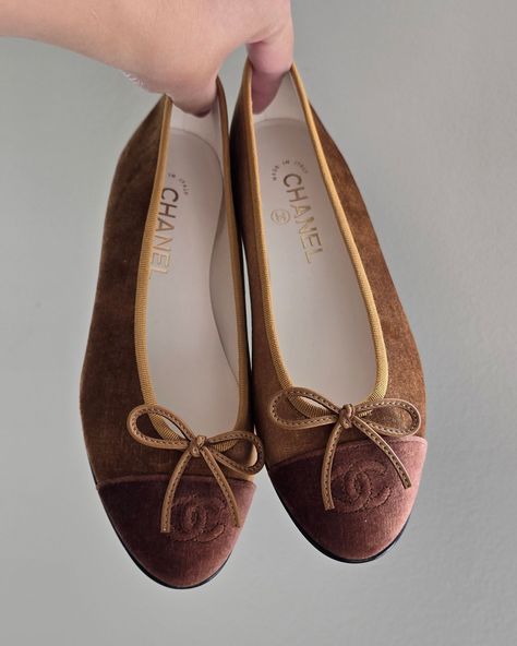 One of my favorite fall splurges 🍂🤎 The Chanel Ballet Flats from the Fall-Winter 2024/25 collection. These light brown and brown velvet beauties have been on my wish list for a while, so when I spotted them, I just couldn’t resist—even though I have a no-buy rule for the rest of the year. It’s a little something special for myself as I prepare for motherhood. What’s your favorite fall item this season? #chanel #chanelballetflats #chanelshoes #chanellove #chanelflats Country Housewife, Chanel Flats, My Wish List, Fall 24, Fall Items, Brown Flats, Brown Velvet, Ballerina Flats, Wish List