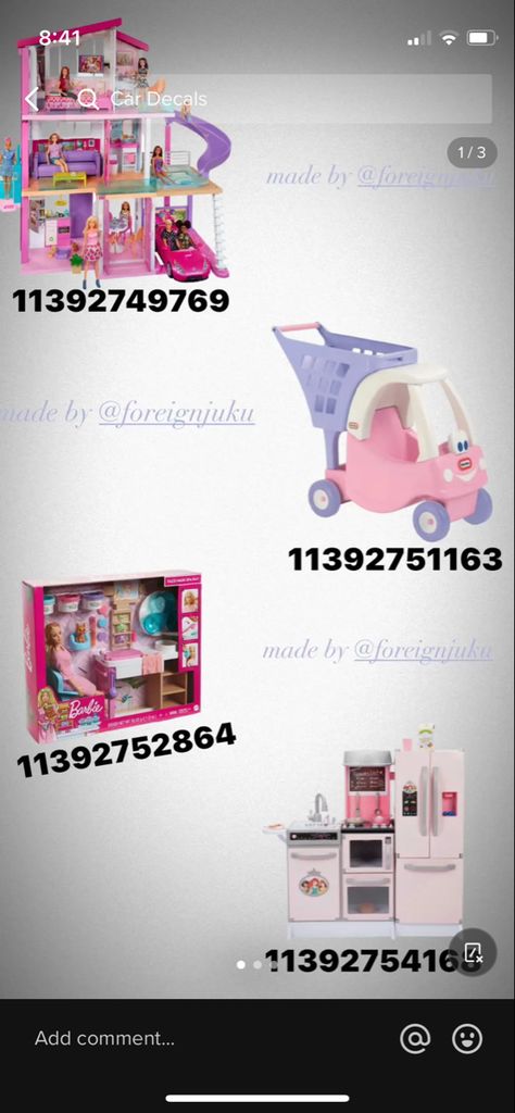 Barbie Dream House Decal, Barbie Doll House Decal Bloxburg, Miraculous Ladybug Bloxburg Decals, How To Make A Shopping Cart In Bloxburg, Bloxburg Pampers Codes, Mickey Mouse Decal Codes Bloxburg, Barbie Codes Bloxburg, Car Decals Bloxburg, Moana Bloxburg Decal