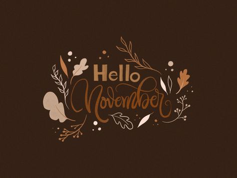 November Illustration Fall, November Typography, Cursive Branding, Typography Gif, Typography Cursive, Fall Typography, November Design, Cursive Text, Modern Branding Design