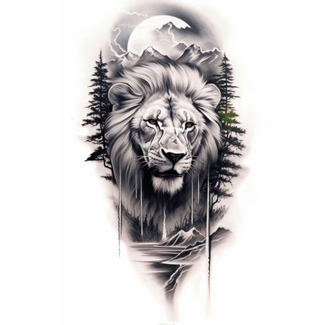 I will create your unique professional tattoo design Lion Head Tattoo Design, Inside Tattoo, Head Tattoo Design, Reflection Tattoo, Lion Back Tattoo, Lion Head Tattoos, Head Tattoo, Lion Tattoo Design, Design Advertisement