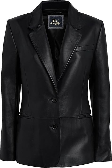 Captain Cory Brown 2-Button Lambskin Leather Blazer Women - Casual Coat Long Sleeves Suit Style Leather Jacket Women at Amazon Women's Coats Shop Lambskin Leather Blazer, Leather Blazer Women, Style Leather Jacket, Leather Jacket Women, Blazer Women, Suit Style, Leather Blazer, Casual Coat, Leather Jackets Women