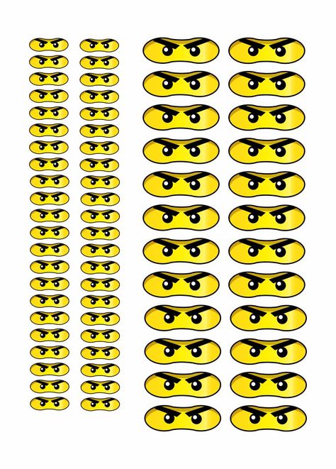 Ninjago Eyes Printable Free, Ninjago Birthday Theme, Lego Ninjago Party Ideas, Ninjago Face Paint, Ninjago Themed Birthday Party, Ninjago Decorations, Ninjago Birthday Decorations, Ninjago Party Ideas, Ninjago Masks