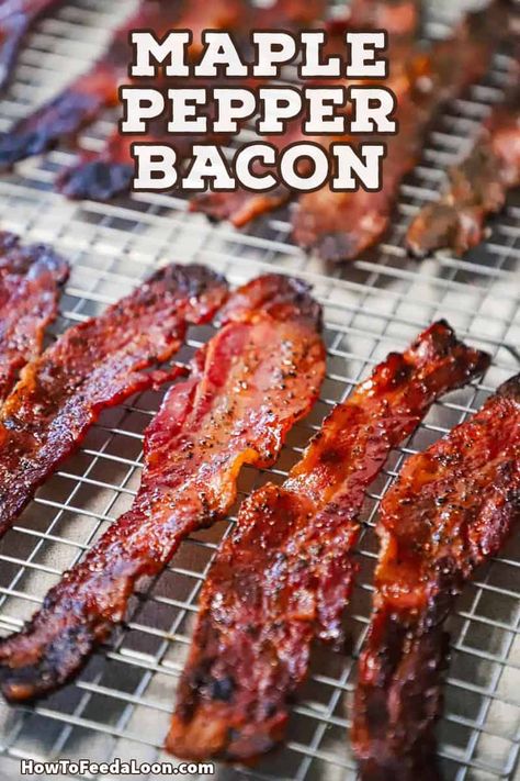 Maple Bacon Old Fashioned, Pepper Bacon Recipes, Valentines Fundraiser, Brunch Treats, Thick Bacon, Pepper Bacon, Bacon Seasoning, Homemade Bacon, Brown Sugar Bacon