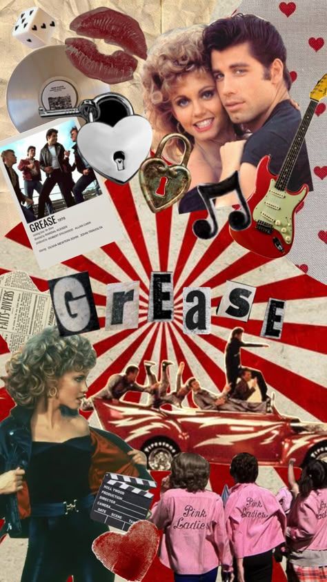 #grease #greasemusical #greaseistheword #greasecollage #collage #retro #musical #olivianewtonjohn #johntravolta #pinkladies Grease Edits, Grease Aesthetics, Grease Aesthetic, Grease Outfits, Grease Movie, Grease Is The Word, Grease Musical, Movie Collage, Cute Nails For Fall