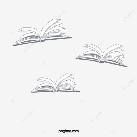 Floating Book Drawing, Flying Books Drawing, Reading Black And White, Black And White Png, Books Png, Floating Books, Book Png, Sunflowers Background, White Png