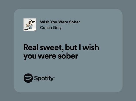 wish you were sober by conan gray Conan Lyrics, Chloe Walsh, Spotify Lyrics, Ap Art, Conan Gray, Now And Forever, Instagram Quotes, Pretty Lyrics, Lyric Quotes