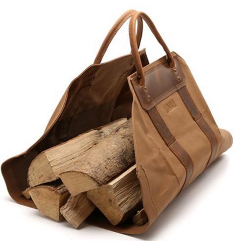 Log Carrier Diy How To Make, Fire Wood Basket, Firewood Storage Tote, Firewood Tote, Woven Leather Log Basket, Firewood Carrier, Log Carrier, Cottage Woods, Firewood Logs