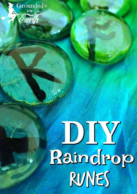 DIY Glass Runes: Raindrop Runes - Grounded In The Earth Runes Diy, Metaphysical Crafts, Witchy Projects, Pagan Parenting, Spiritual Crafts, Witchy Diy, Witchcraft Diy, Magic Runes, Witch Crafts