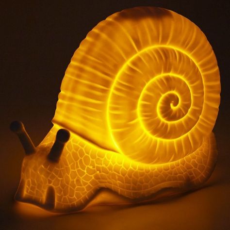 Of The Wild Porcelain Snail Lamp - $33 Snail Art, Frog Sitting, Square Shades, Himalayan Salt Lamp, Diy Creative Crafts, Luminaire Design, Light Architecture, Vintage Hollywood, Color Stripes