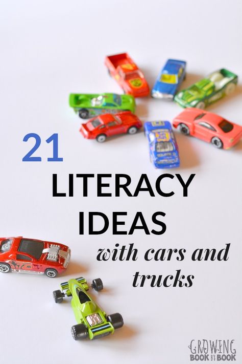 Turn car and truck play into literacy learning time with these fun and playful ideas perfect for toddlers, preschoolers, and kindergarteners. via @growingbbb Toddler Car Activities, Literacy Activities Preschool, Transportation Activities, Car Activities, Environmental Print, Preschool Literacy, Learning Time, Language Activities, Early Literacy