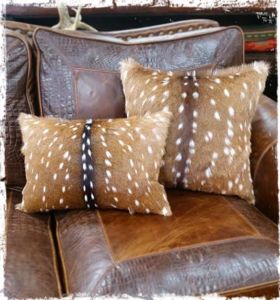 Axis Deer Hide, Axis Deer, Hide Pillows, Deer Hide, Trophy Rooms, Rustic Western Decor, Farmhouse Side Table, Western Homes, Lodge Decor