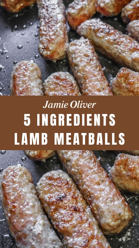 Jamie Oliver 5 Ingredients Lamb Meatballs Lamb Tzatziki, Jamie Oliver Meatballs, Lamb Meatballs Recipe, Jamie Oliver 5 Ingredients, Minced Lamb, Lamb Meatballs, Jamie Oliver Recipes, 5 Ingredient Recipes, Meatballs Recipe