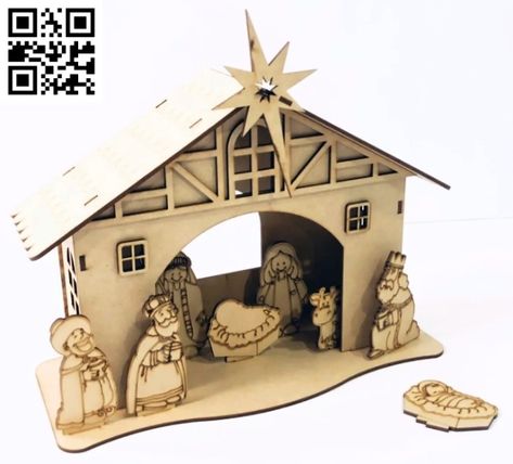 Laser Cut Christmas, Happy New Year Design, Free Vector Files, New Year Designs, Christmas Nativity Scene, Vector Free Download, 3d Christmas, 3d Laser, Vector Template