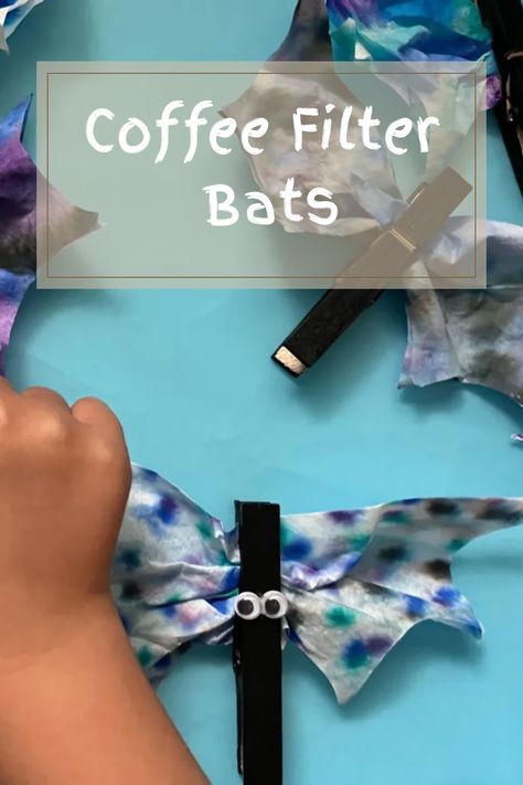 Coffee filters, markers, water, and toddlers. Trust us on this! Let them go wild making so many bats and hang the garland in their room for Halloween. Coffee Filter Uses, Prek Classroom, Halloween Craft Projects, Fun Halloween Crafts, Making Coffee, Let Them Go, Washable Markers, Coffee Filters, Googly Eyes