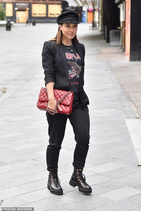 Turning heads: Myleene Klass appeared as fashionable as ever as she made her way to host h... Myleene Klass, Edgy Chic, Central London, Stylish Outfits, Turn Ons