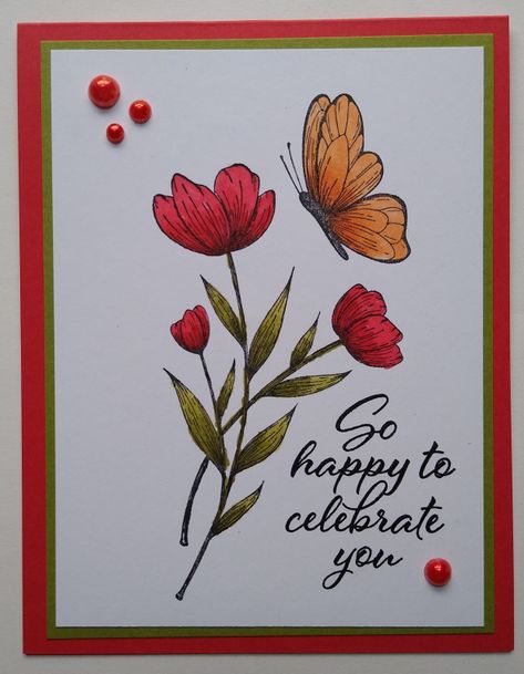 Pleasant Poppies Stampin Up Cards, Stamping Up Cards 2024-2025, Birthday Card Making Ideas, Poppy Birthday, Bday Card Ideas, Cricut Birthday Cards, Birthday Card Making, Poppy Cards, Return To Sender