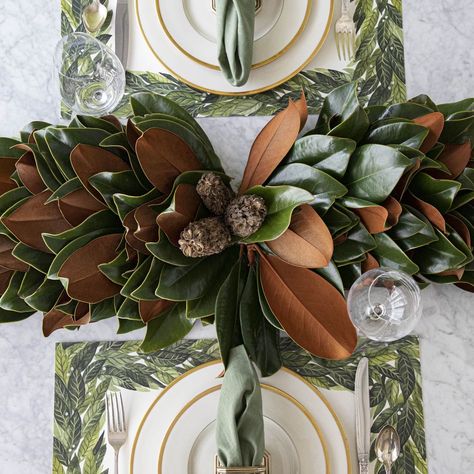 Magnolia Leaves Centerpiece, Magnolia Leaves Christmas, Magnolia Christmas Decor, Magnolia Centerpiece, Decorating Tables, Magnolia Garland, Magnolia Wedding, Magnolia Table, Magnolia Leaves