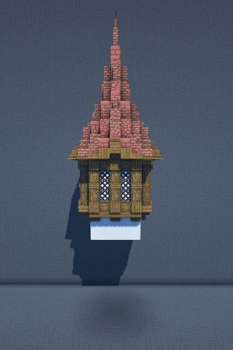 Minecraft Square Tower Roof, Minecraft Building Tower, Medieval Roof Minecraft, Minecraft Spire Roof, Minecraft Castle Roof Design, Pointy Roof Minecraft, Minecraft Tower Roof Tutorial, Guard Tower Minecraft, Minecraft Pointy Roof