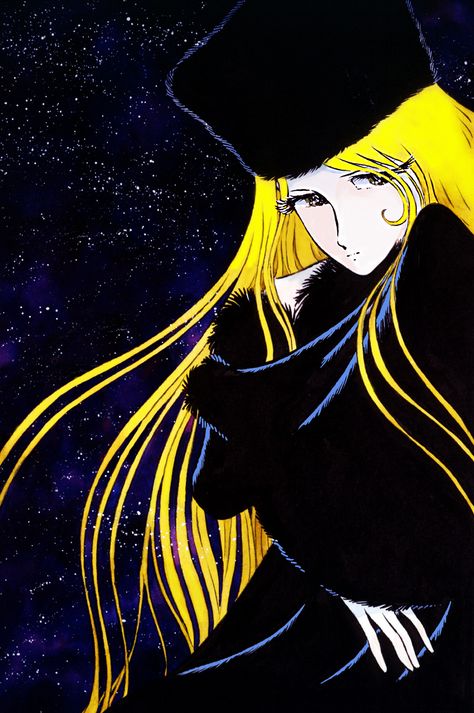 Galaxy Express 999 - Leiji Matsumoto Galaxy Express 999, Space Pirate Captain Harlock, Captain Harlock, Galaxy Express, Anime Galaxy, Galaxy Art, Manga Artist, Old Anime, Anime Movies