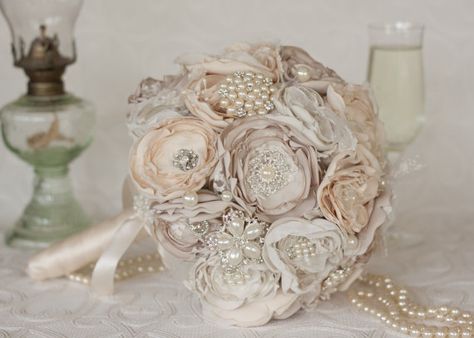 Vintage Inspired Brooch Wedding Bouquet by MyVintageWeddingAust