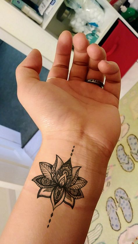 Tattoo Cover Up Ideas For Black Women, White Lotus Flower Tattoo, Inside Wrist Tattoo, Lotus Flower Tattoo Wrist, Inner Ankle Tattoos, Lotus Flower Tattoo Ideas, Black Lotus Tattoo, Flower Cover Up Tattoos, Inner Wrist Tattoos