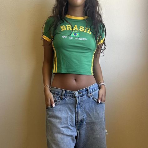 Y2k Brazil embroidered top🇧🇷💕

-Super cute top for... - Depop Brazil Top Outfit, 2010 Outfits, Brazil Top, Brasil Top, Top For Summer, Cute Top, Embroidered Top, Cute Tops, Rio De Janeiro