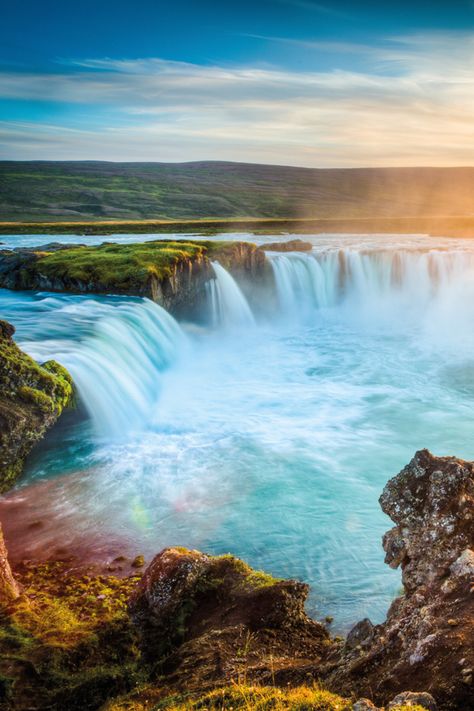 Iceland Must See: Goðafoss, "Waterfall of the Gods" #VikingCruises #oceancruises #travel #iceland #icelandtravel #nature #wanderlust #bucketlist #traveldestinations #worldtraveler #vacation #norway Iceland Nature, Nature Waterfall, Iceland Adventures, Cheap Places To Travel, Iceland Waterfalls, Travel Iceland, Water Nature, Water Falls, Water Resources