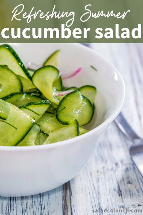 Hawaiian Cucumber Salad, Cucumber Salad With Vinegar, Vegetarian Entertaining, Summer Cucumber Salad, Hawaiian Pasta Salad, Viral Cucumber, Salads For Picnics, Fruits Recipes, Refreshing Recipes