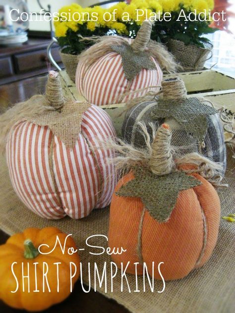 Moldes Halloween, Fall Crafts For Adults, Decorative Pumpkins, Burlap Pumpkins, Sweater Pumpkins, Thanksgiving Decorations Diy, Sewing Shirts, Easy Fall Crafts, Diy Thanksgiving