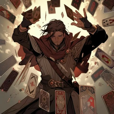 Card Magician Character Design, Dungeons And Dragons Character Design, Rpg Character Art Male, Dnd Characters Character Concept, Dnd Male Character Design, Dnd Male Character, Dnd Concept Art, Male Fantasy Oc, Dnd Scenery