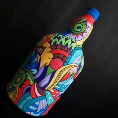 Doodle Art On Bottle, Abstract Doodle Art, Hobby Ideas, Fun Patterns, Vibrant Colours, Cool Patterns, Doodle Art, Our Love, Vibrant Colors