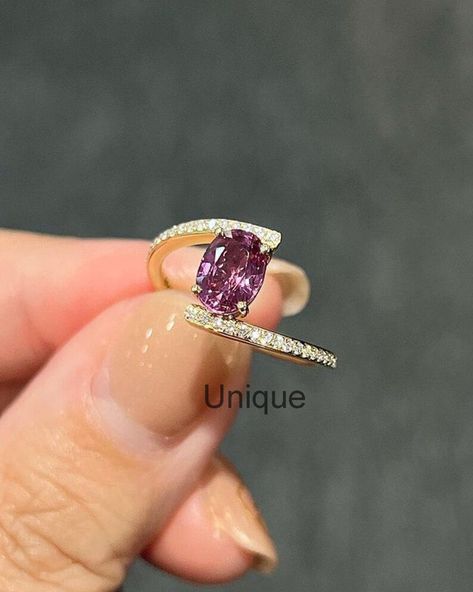 Purple Diamond Ring Gold, Purple Engagement Ring, Purple Diamond Ring, Purple Engagement Rings, Xmas Jewelry, American Diamond Ring, Lavender Sapphire, Engagement Ring Sapphire, Purple Stone Ring