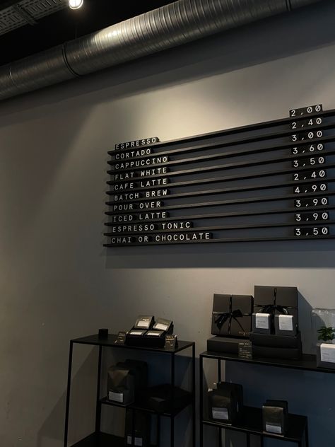 Coffee Shop Menu, Cafe Black, Small Cafe Design, White Cafe, Cafe Concept, Coffee Shop Interior Design, Coffee Room, Cafe Shop Design, Coffee Shop Aesthetic