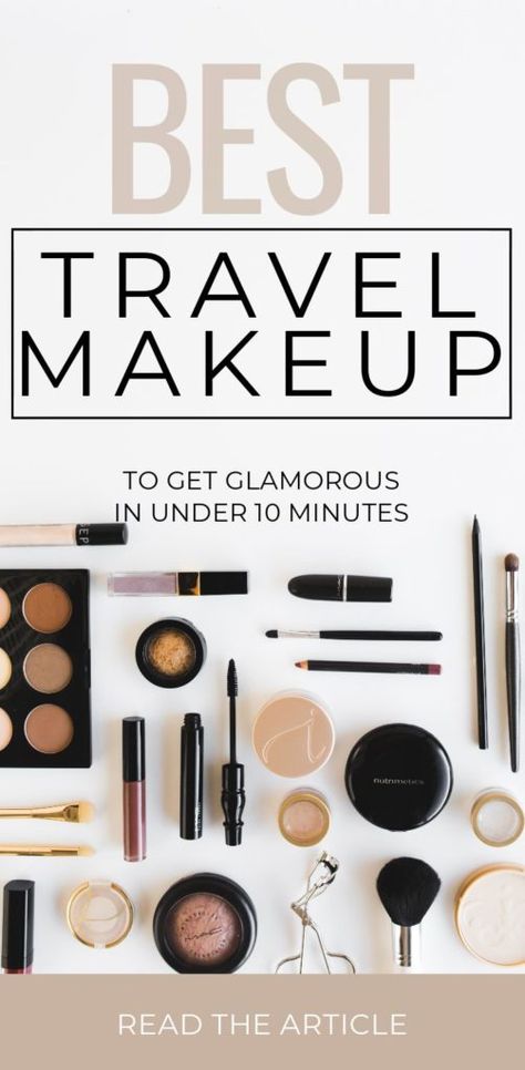 Best Travel Makeup and Tips Best Travel Makeup, Travel Makeup Bag Essentials, Travel Makeup Kit, Vacation Makeup, It Cosmetics Cc Cream, Travel Size Makeup, Makeup Bag Essentials, Long Wear Lipstick, Makeup Travel